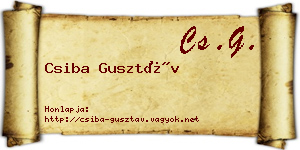 Csiba Gusztáv névjegykártya